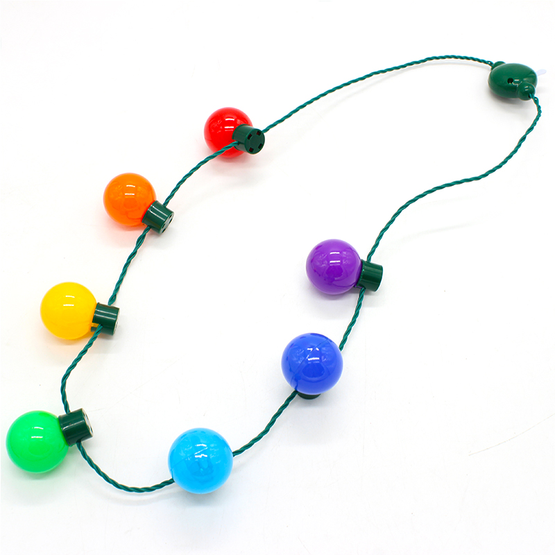 ZD Factory Direct Sales Bulb Necklace Halloween Christmas Led Glowing Necklace Super Bright Safety Buckle Light Cable