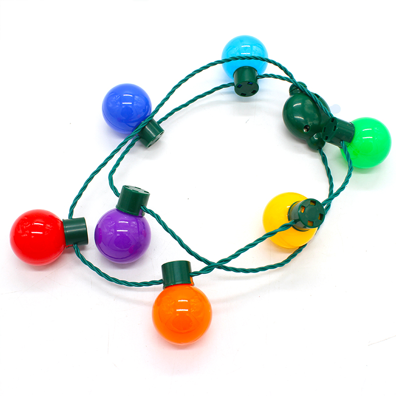 ZD Factory Direct Sales Bulb Necklace Halloween Christmas Led Glowing Necklace Super Bright Safety Buckle Light Cable