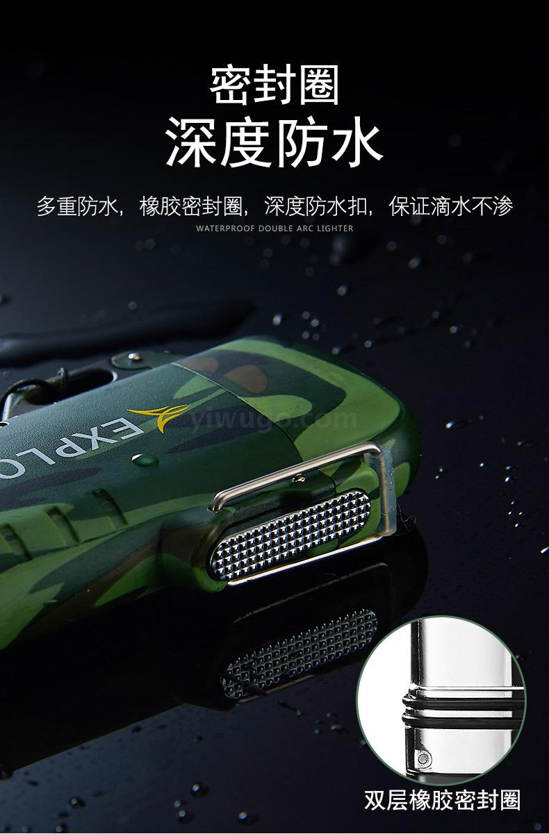 Outdoor portable double ARC charging lighter personalized safety buckle windproof silent cigarette lighter manufacturers Direct