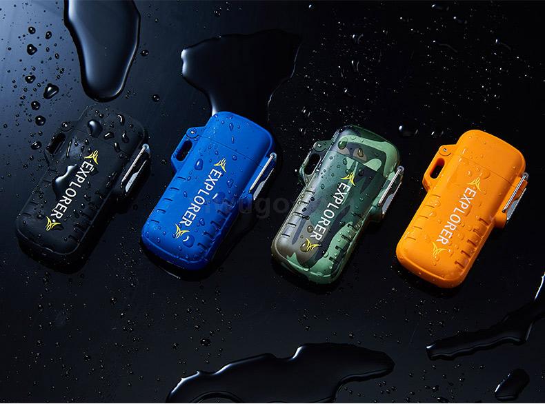 Outdoor portable double ARC charging lighter personalized safety buckle windproof silent cigarette lighter manufacturers Direct