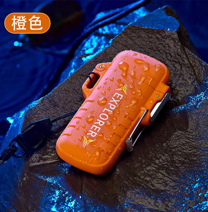 Outdoor portable double ARC charging lighter personalized safety buckle windproof silent cigarette lighter manufacturers Direct