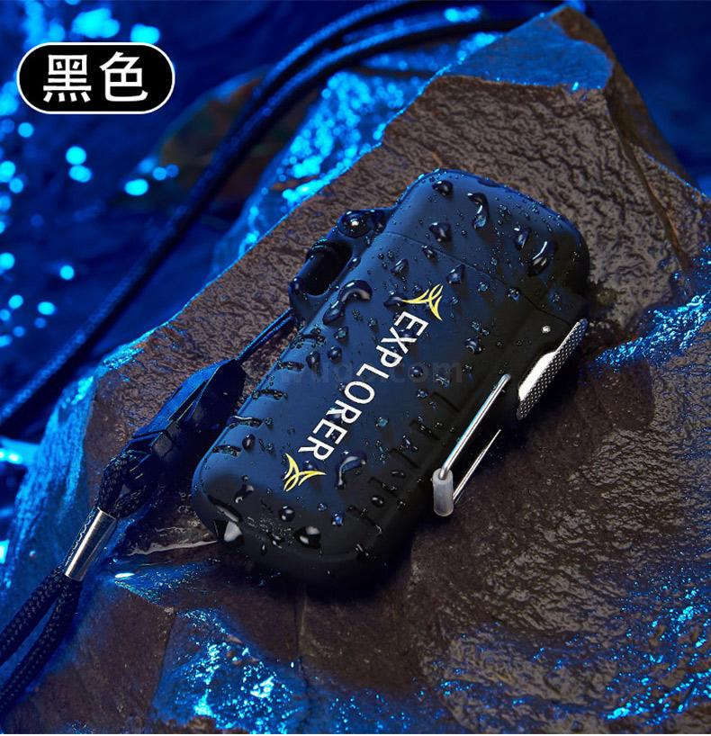 Outdoor portable double ARC charging lighter personalized safety buckle windproof silent cigarette lighter manufacturers Direct