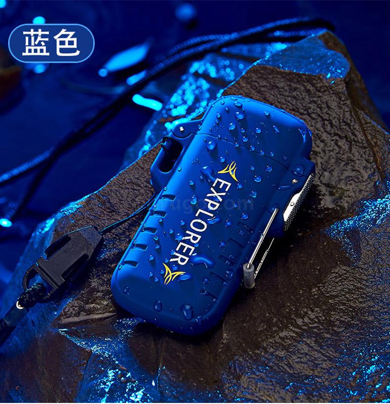 Outdoor portable double ARC charging lighter personalized safety buckle windproof silent cigarette lighter manufacturers Direct