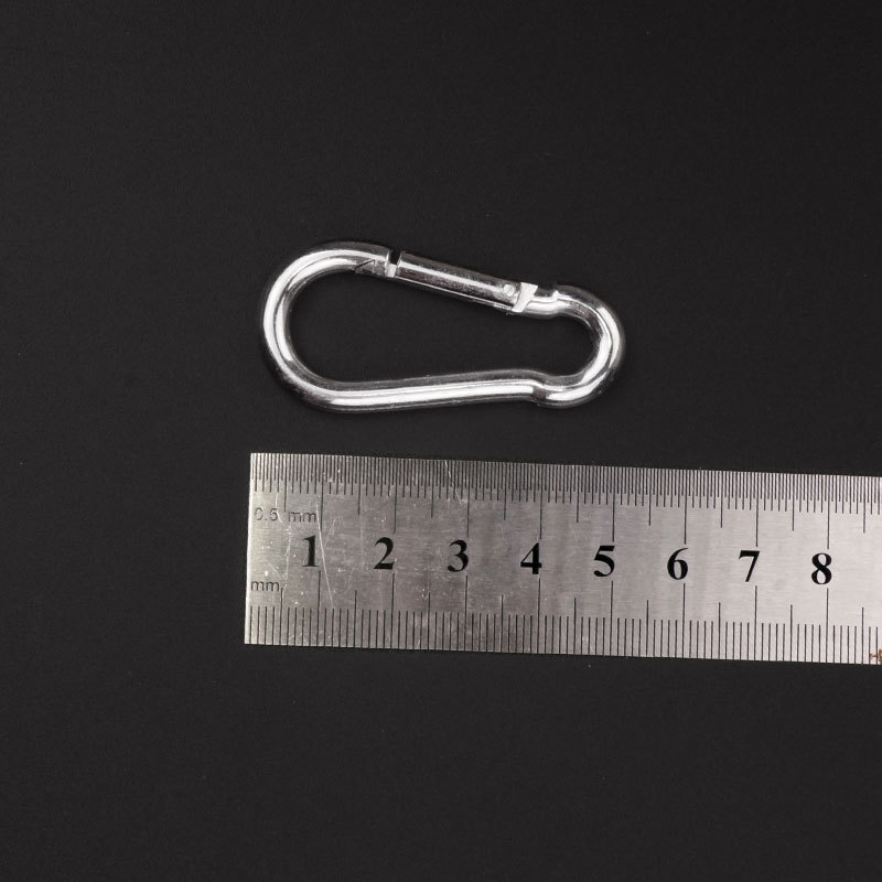 5 50mm PearShaped Galvanized Iron Climbing Button Carabiner Spring Hook Outdoor Safety Buckle Connecting Ring Dog Clasp