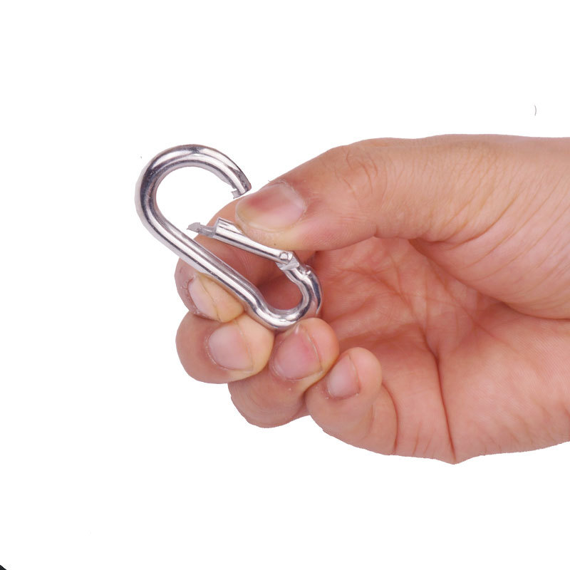 5 50mm PearShaped Galvanized Iron Climbing Button Carabiner Spring Hook Outdoor Safety Buckle Connecting Ring Dog Clasp