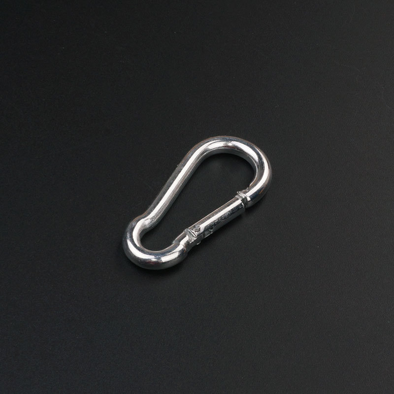 5 50mm PearShaped Galvanized Iron Climbing Button Carabiner Spring Hook Outdoor Safety Buckle Connecting Ring Dog Clasp