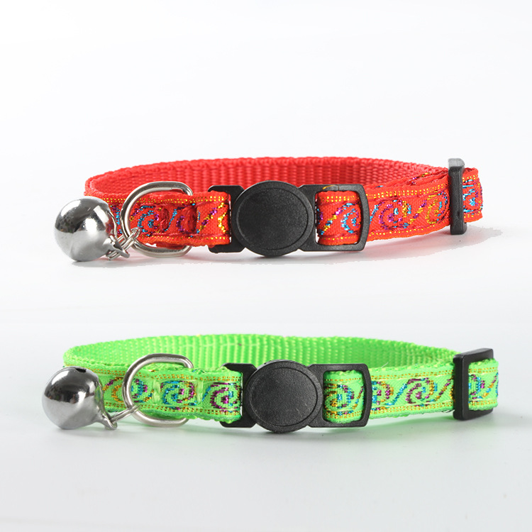 Professional Production Cat Collar Pet Products Factory Wholesale Dog Collar Safety Buckle Reflective Woven Tape Cat Collar