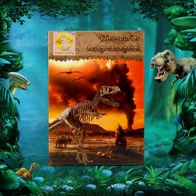 Dragon hunting cross-border dinosaur fossil archaeological mining toys fossil stall supply triceratops mining DIY toys