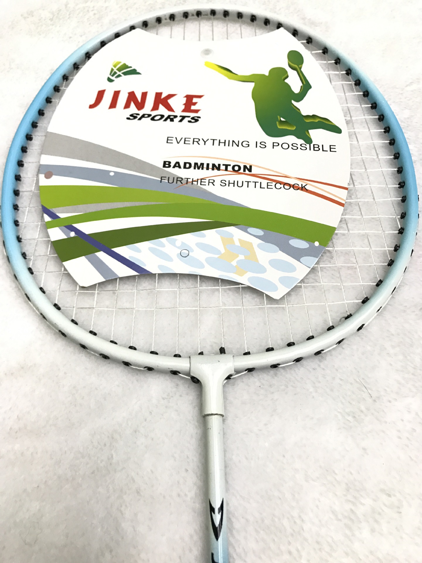 The factory direct selling JINKE-302 badminton rackets 2 pieces to take super light alloy competition training. The factory direct selling JINKE-302 badminton rackets 2 pieces to take super light alloy competition training.