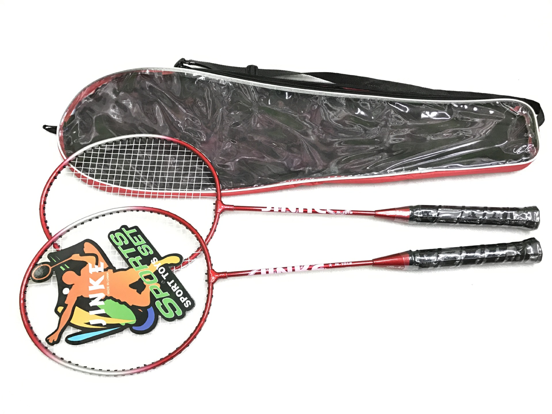 The factory direct selling JINKE-302 badminton rackets 2 pieces to take super light alloy competition training. The factory direct selling JINKE-302 badminton rackets 2 pieces to take super light alloy competition training.