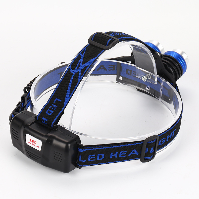 High-Power 2T6 Headlamp Outdoor Led Strong Light Retractable Charging Long Shot Headlamp Blue White Light Hunting Miner&#039;s Lamp