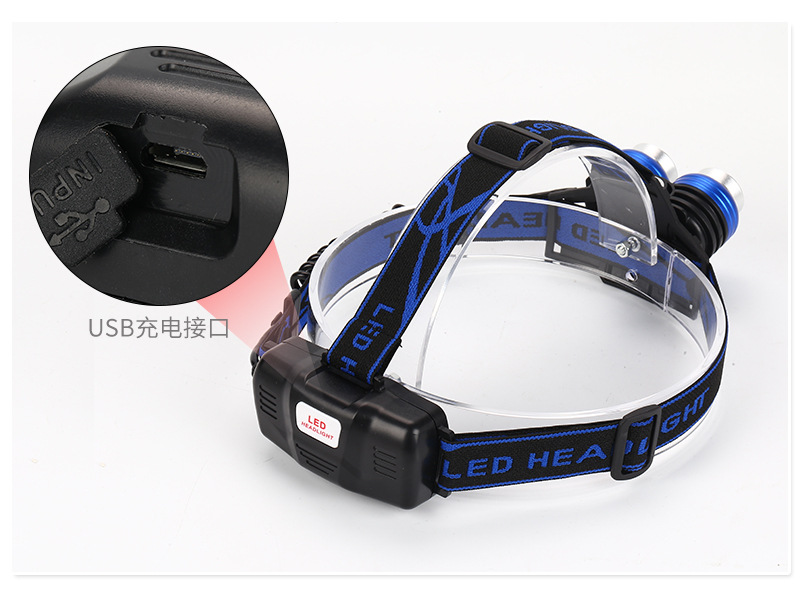 High-Power 2T6 Headlamp Outdoor Led Strong Light Retractable Charging Long Shot Headlamp Blue White Light Hunting Miner's Lamp High-Power 2T6 Headlamp Outdoor Led Strong Light Retractable Charging Long Shot Headlamp Blue White Light Hunting Miner's Lamp