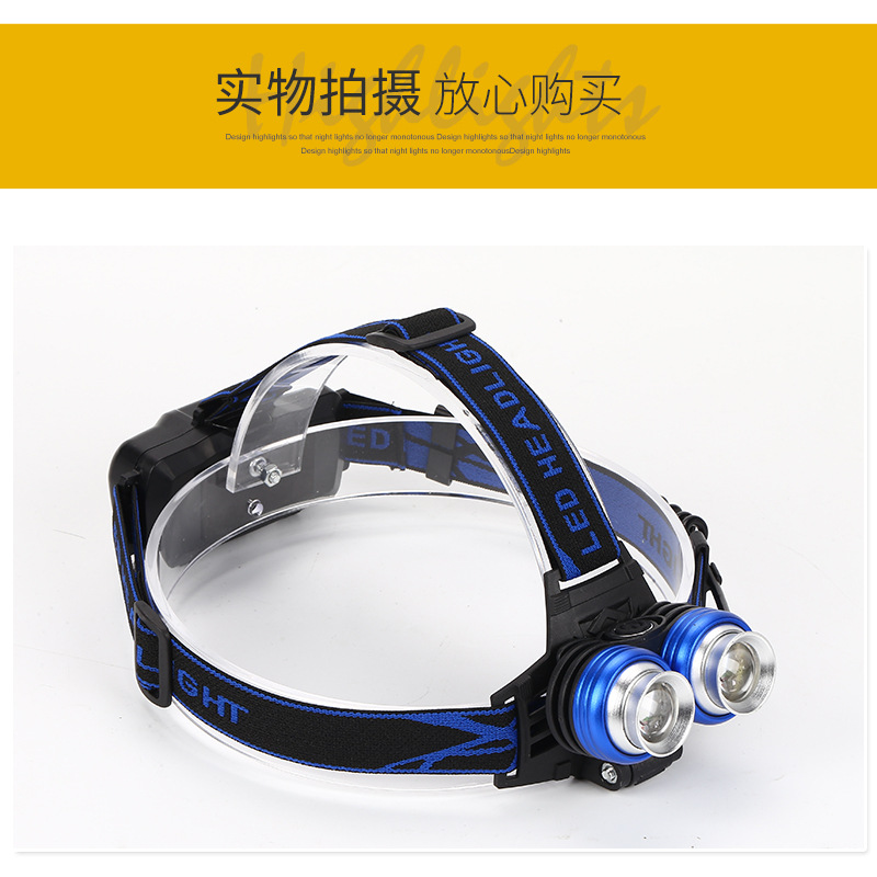 High-Power 2T6 Headlamp Outdoor Led Strong Light Retractable Charging Long Shot Headlamp Blue White Light Hunting Miner's Lamp High-Power 2T6 Headlamp Outdoor Led Strong Light Retractable Charging Long Shot Headlamp Blue White Light Hunting Miner's Lamp
