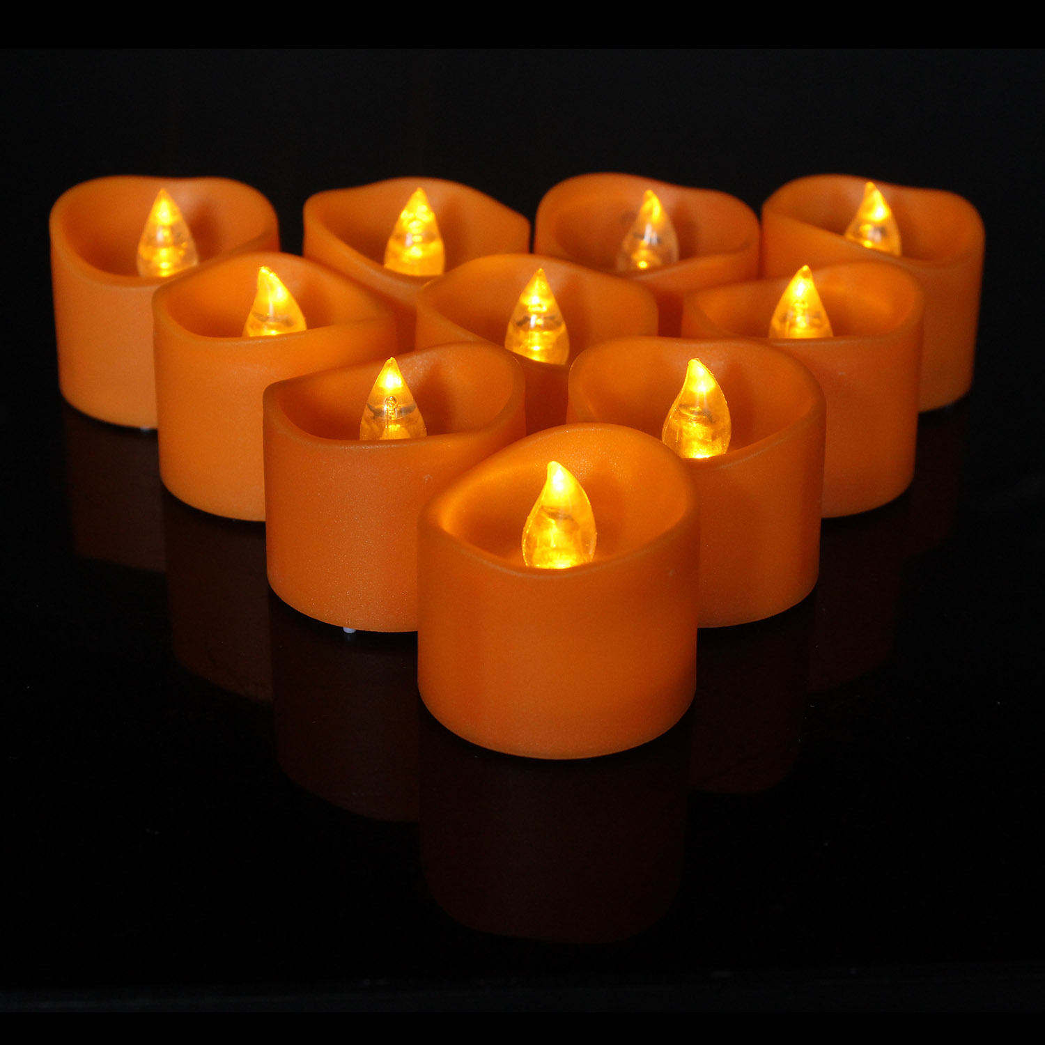 Orange Shell Wave mouth Tea Wax Halloween Candle light