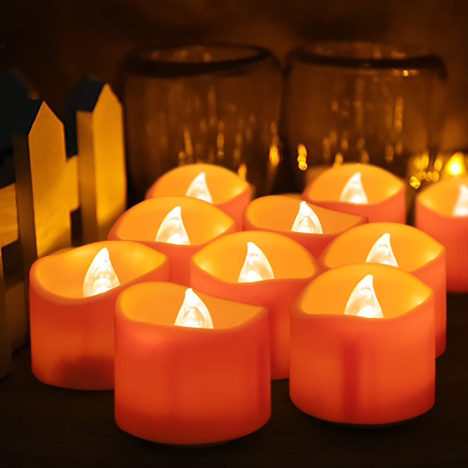 Orange Shell Wave mouth Tea Wax Halloween Candle light