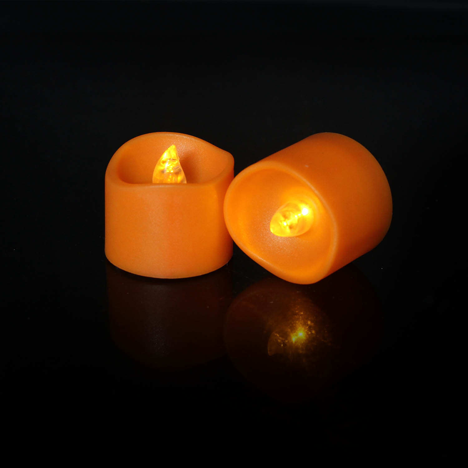 Orange Shell Wave mouth Tea Wax Halloween Candle light