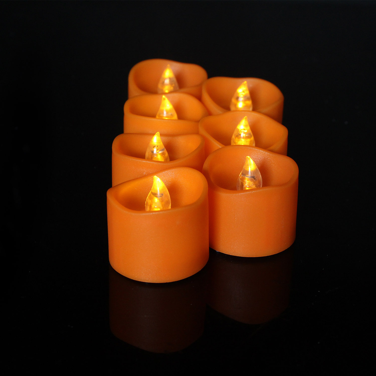Orange Shell Wave mouth Tea Wax Halloween Candle light Orange Shell Wave mouth Tea Wax Halloween Candle light