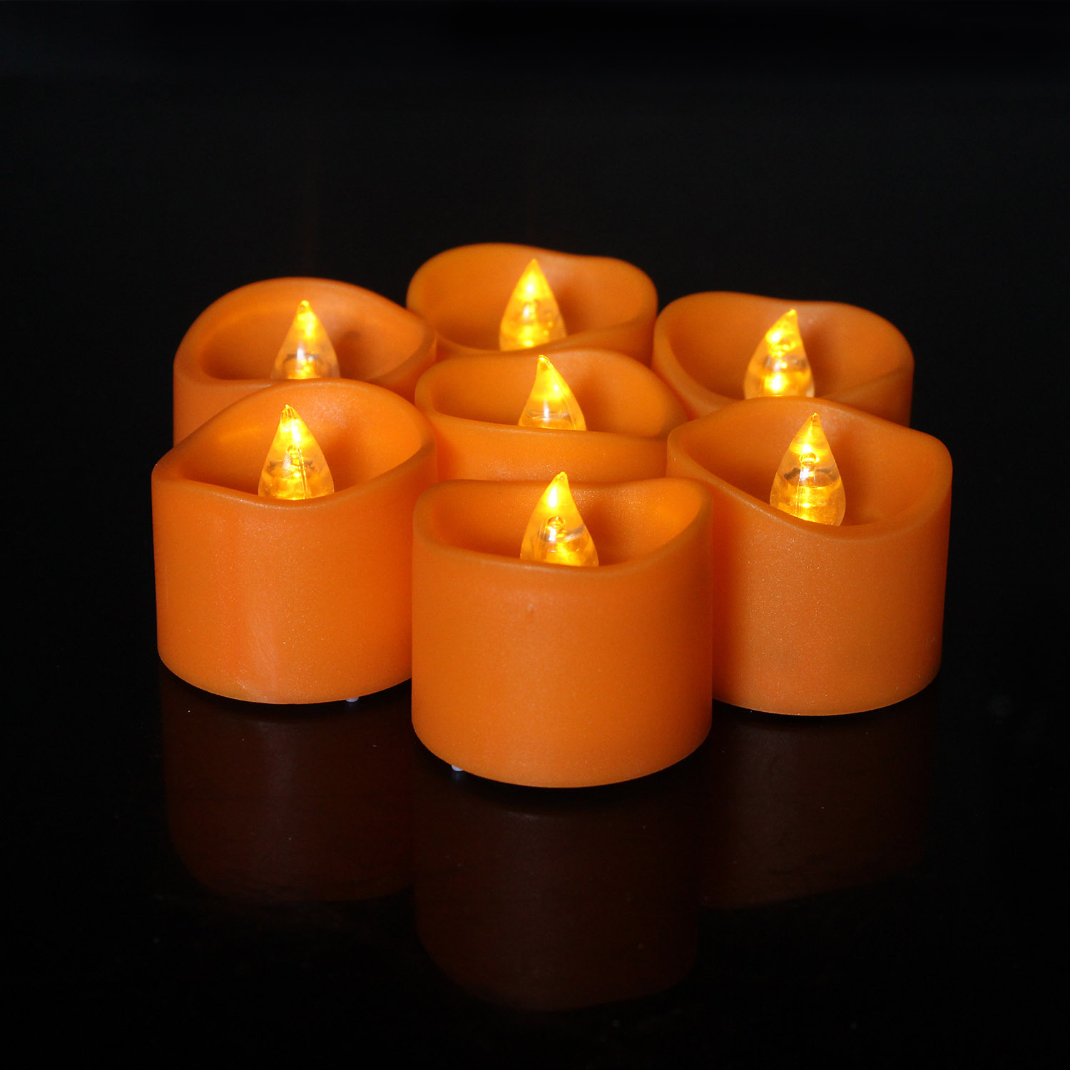 Orange Shell Wave mouth Tea Wax Halloween Candle light Orange Shell Wave mouth Tea Wax Halloween Candle light