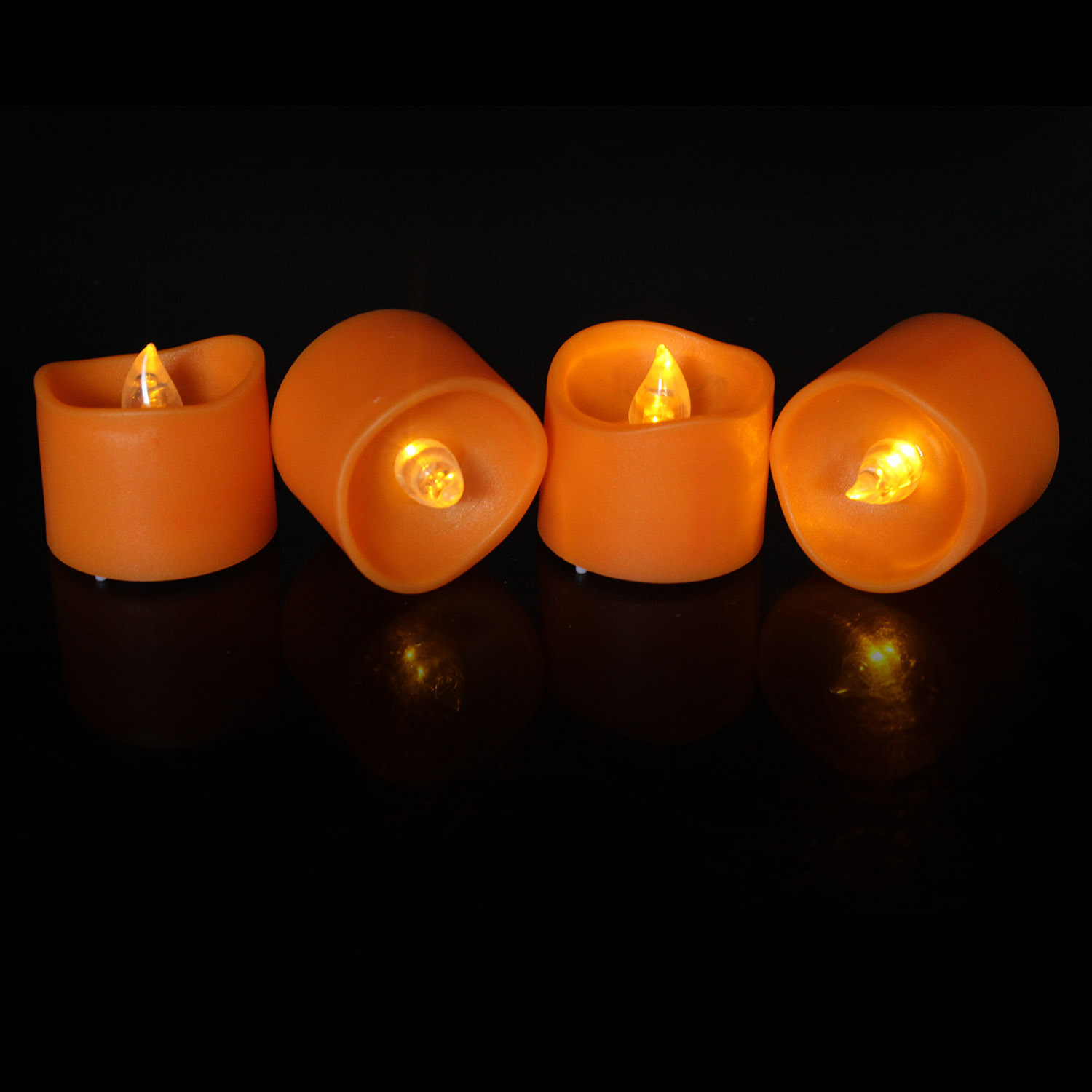 Orange Shell Wave mouth Tea Wax Halloween Candle light Orange Shell Wave mouth Tea Wax Halloween Candle light