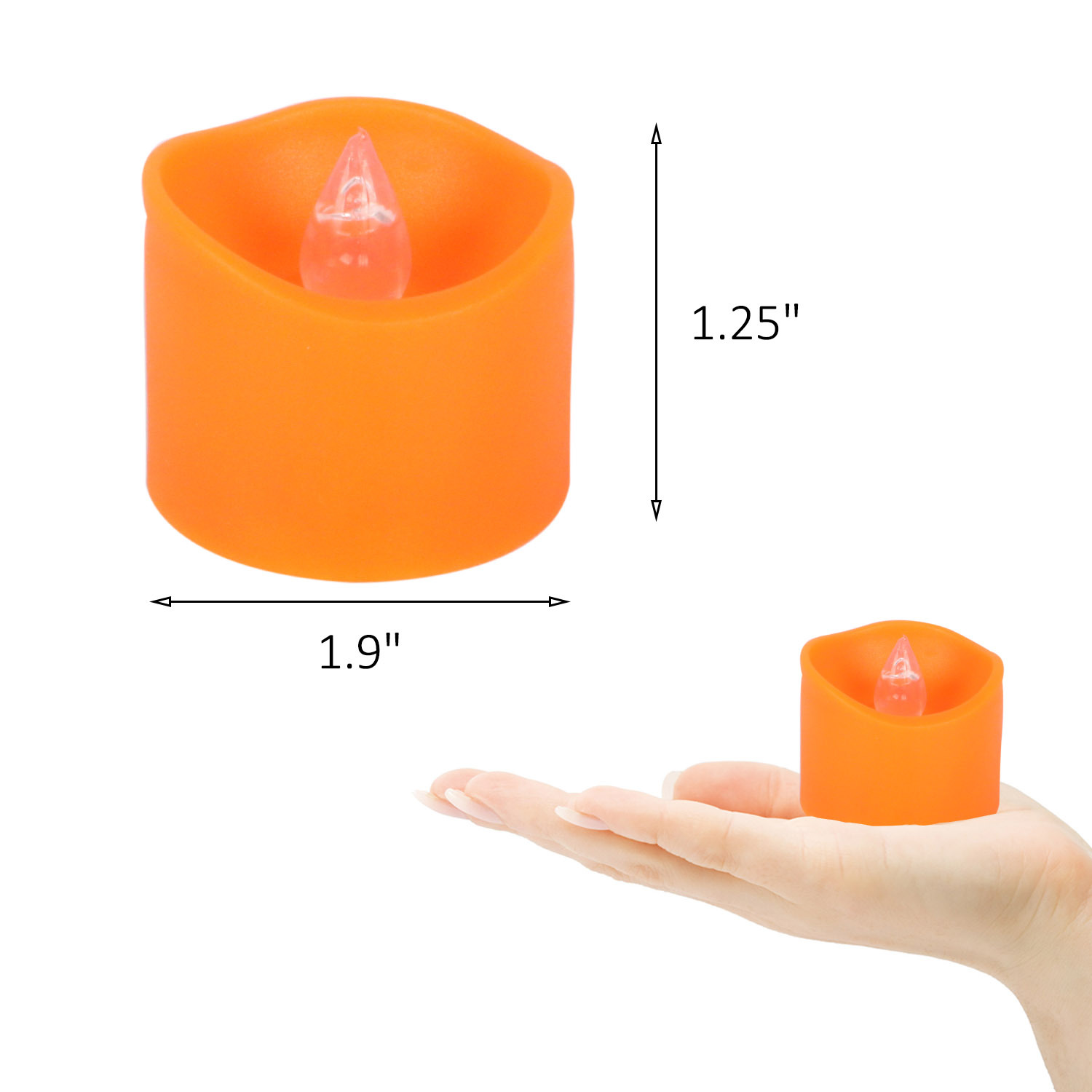 Orange Shell Wave mouth Tea Wax Halloween Candle light Orange Shell Wave mouth Tea Wax Halloween Candle light