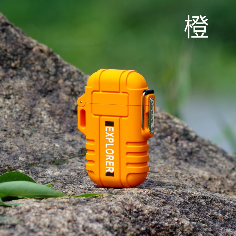 Arc Charging Lighter Outdoor Portable Waterproof Windproof Cigarette Lighter Creative Personality Belt Safety Buckle