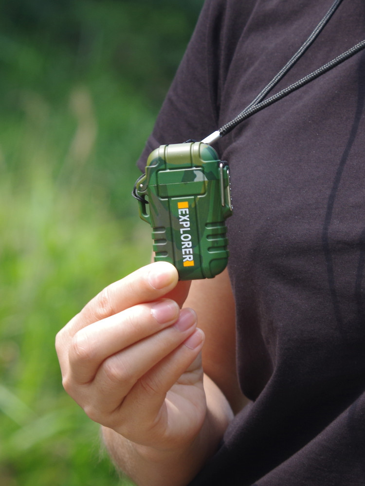 Arc Charging Lighter Outdoor Portable Waterproof Windproof Cigarette Lighter Creative Personality Belt Safety Buckle
