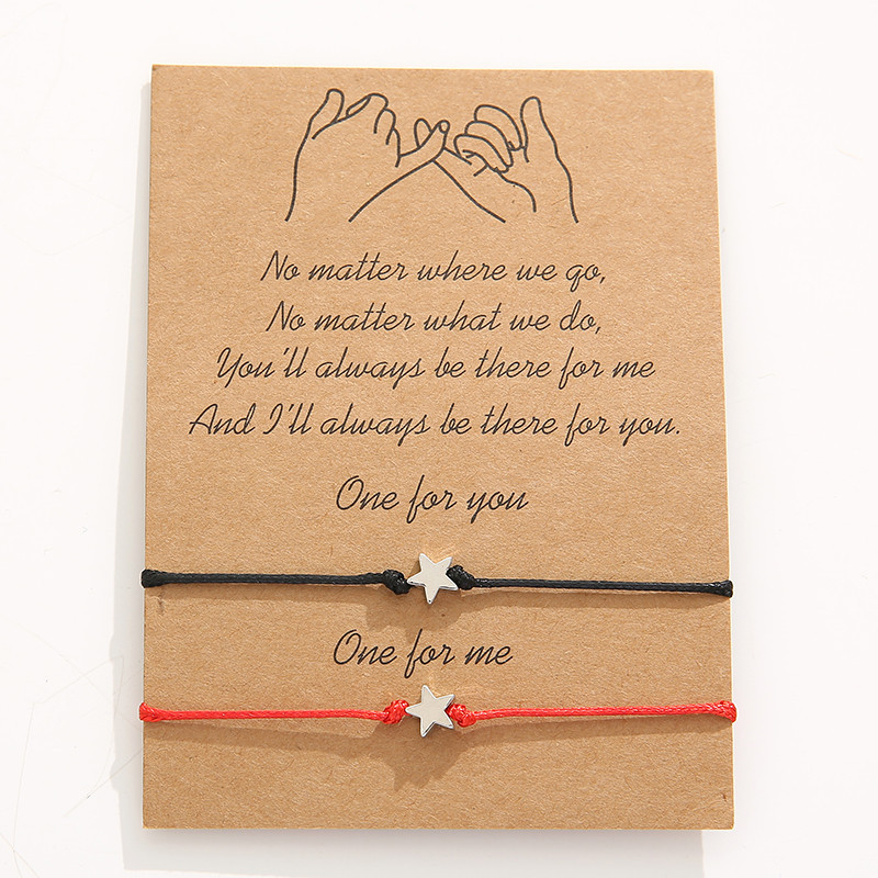 Popular Couple&#039;s Bracelet Simple FivePointed Star Wax Line Woven Card Bracelet Hand Jewelry Whole
