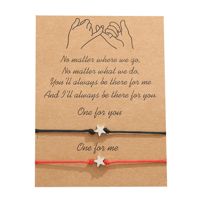 Popular Couple&#039;s Bracelet Simple FivePointed Star Wax Line Woven Card Bracelet Hand Jewelry Whole