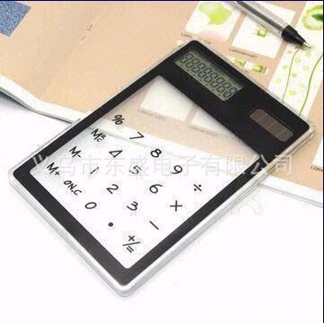 Transparent computer touch calculator solar calculator