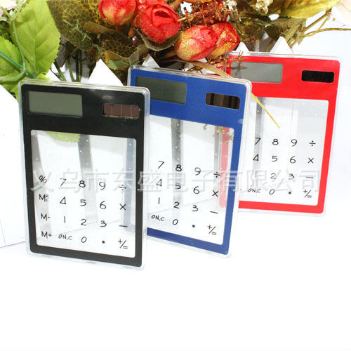 Transparent computer touch calculator solar calculator