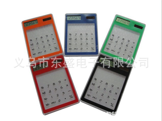 Transparent computer touch calculator solar calculator