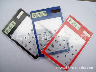 Transparent computer touch calculator solar calculator