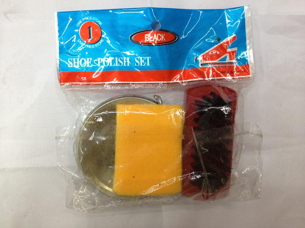Set of three packing OPP bag shoe brush shoe wax