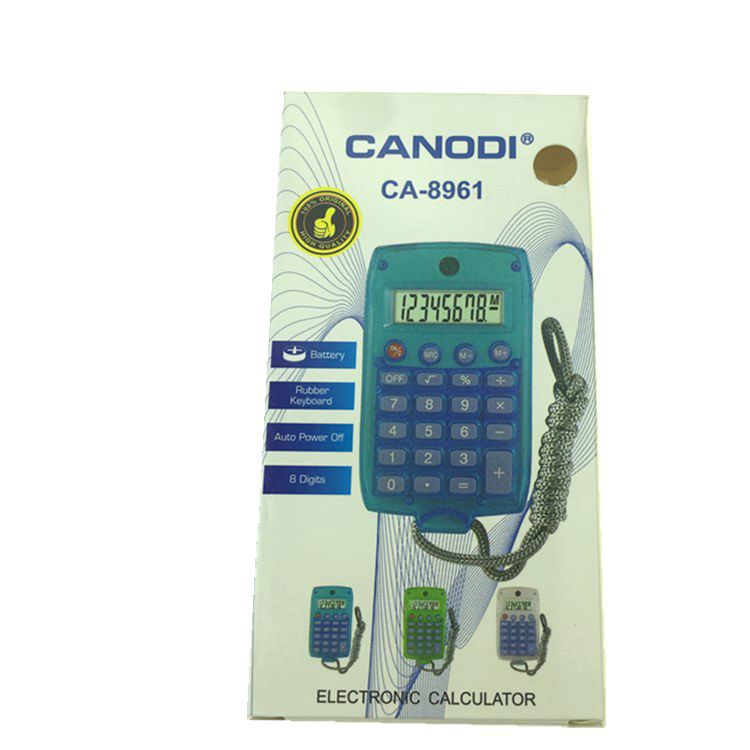 Factory Direct Sales CA-8961 Portable Color Gift Electronic Palm Calculator with Lanyard