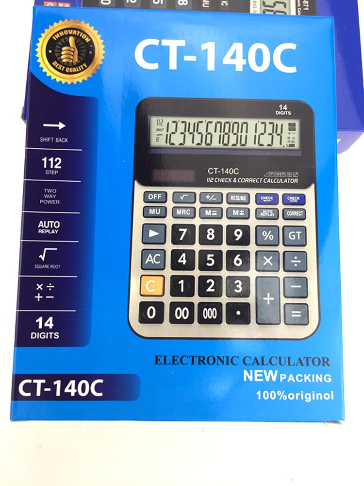 High-End Calculator CT-140c Duplicate Supply Solar Belt Battery Office Calculator