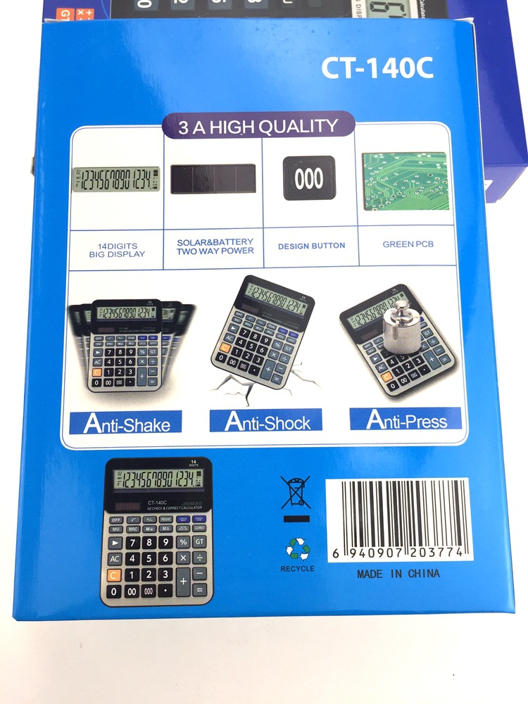 High-End Calculator CT-140c Duplicate Supply Solar Belt Battery Office Calculator