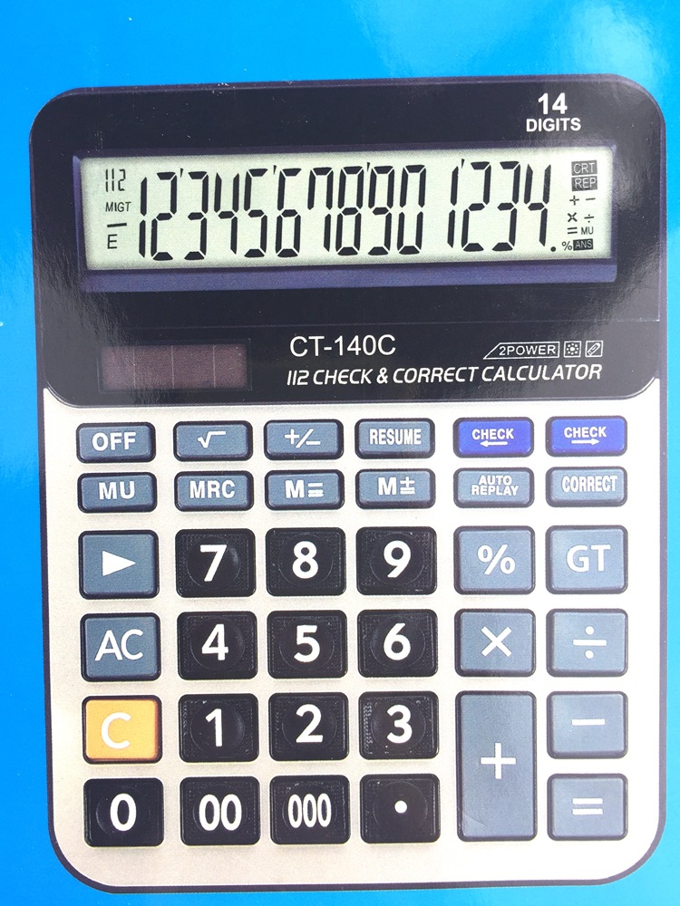 High-End Calculator CT-140c Duplicate Supply Solar Belt Battery Office Calculator