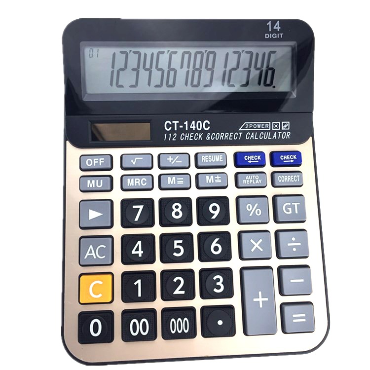 High-End Calculator CT-140c Duplicate Supply Solar Belt Battery Office Calculator