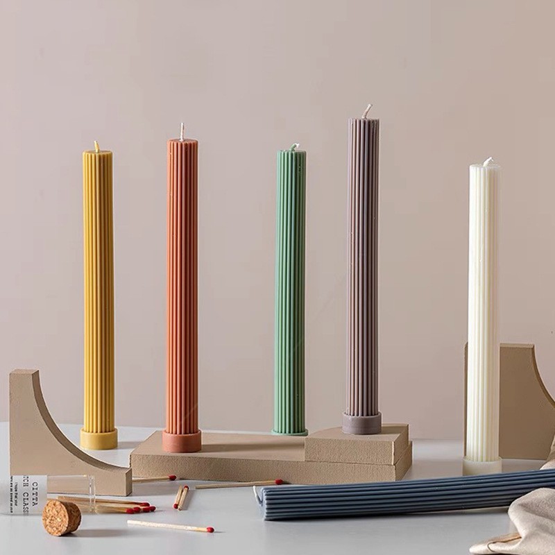 Candy Color Solid Color Aromatherapy Candle Romantic Long Brush Holder Soy Wax Banquet Candlelight Dinner Decoration Candy Color Solid Color Aromatherapy Candle Romantic Long Brush Holder Soy Wax Banquet Candlelight Dinner Decoration