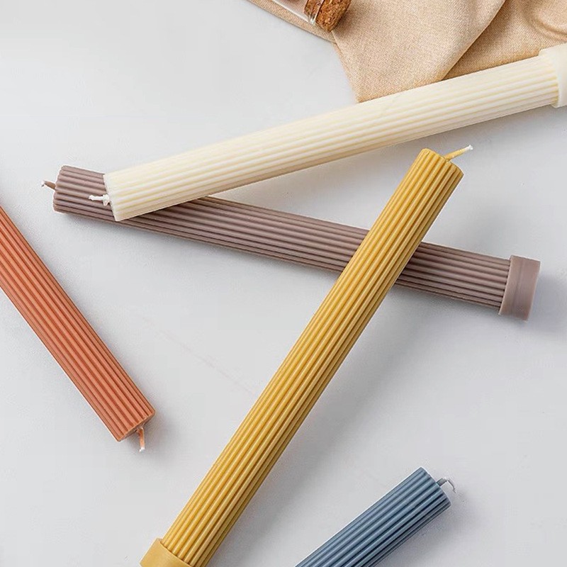 Candy Color Solid Color Aromatherapy Candle Romantic Long Brush Holder Soy Wax Banquet Candlelight Dinner Decoration Candy Color Solid Color Aromatherapy Candle Romantic Long Brush Holder Soy Wax Banquet Candlelight Dinner Decoration