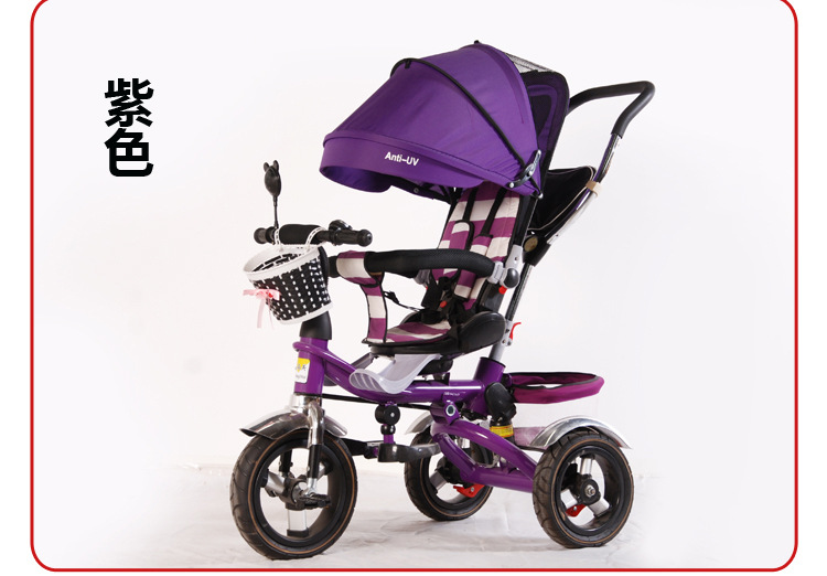Factory Direct Sales Children's Three-Wheeled Trolley Baby Child Bicycle with Umbrella Canopy Rear Storage Basket Children's Toy Car Factory Direct Sales Children's Three-Wheeled Trolley Baby Child Bicycle with Umbrella Canopy Rear Storage Basket Children's Toy Car
