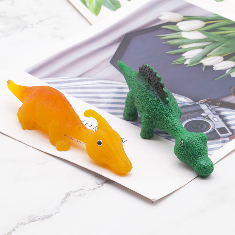 Finger Flipping Dinosaur Toy TPR Soft Rubber Dinosaur Launch Slingshot Finger Flipping Turkey Factory Direct Sales