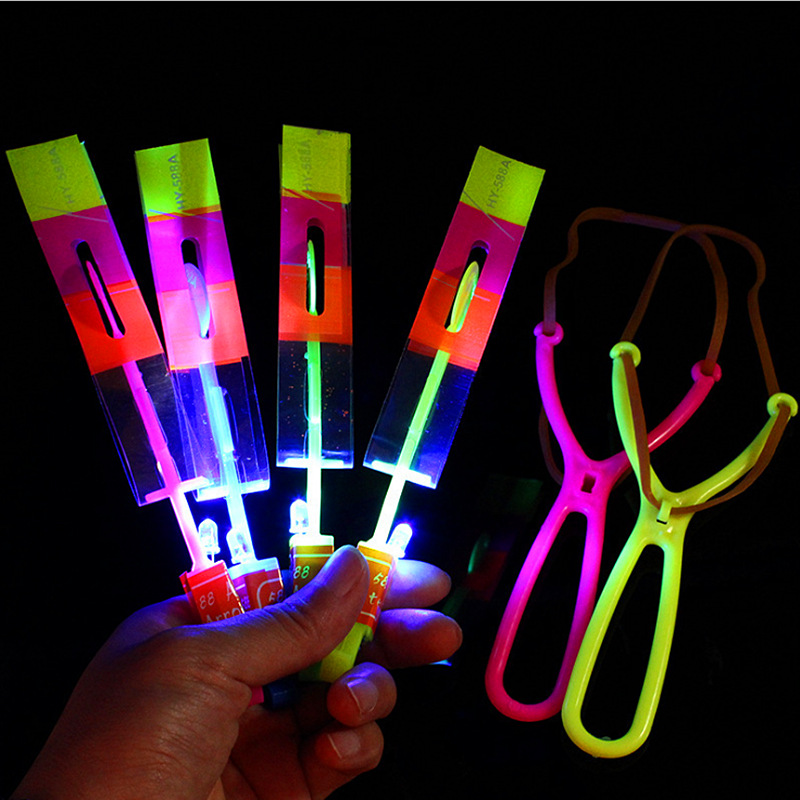 Large Luminous Slingshot Rocket Volume Express Blue Light Flying Sword Night Market Stall Toy Slingshot