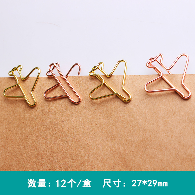 Spot Recommended Airline Creative Gift Aircraft Shape Paper Clip Color Paper Clip Shaped Paper Clips