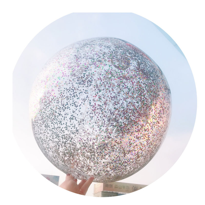 PVC inflatable Beach ball Transparent Flake ball Child Adult toy ball transparent Flake Beach ball filling ball