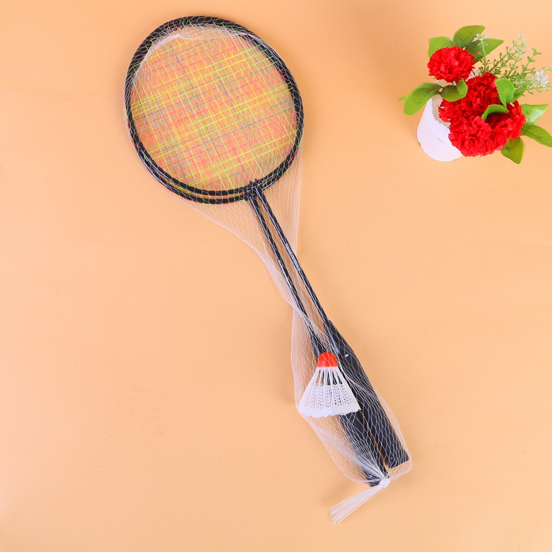 Badminton double racket 2 pieces of carbon racket set for adult beginner&#039;s super light training racket