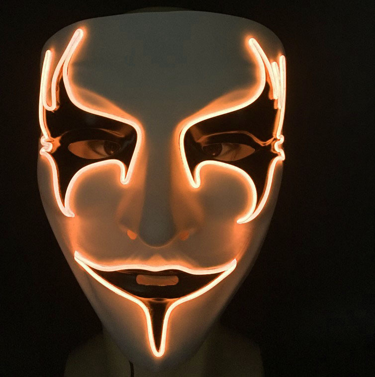Halloween Glow mask PVC hand-painted bird's eye Ball V for vendetta mask flashing a cloud from the earth Halloween Glow mask PVC hand-painted bird's eye Ball V for vendetta mask flashing a cloud from the earth