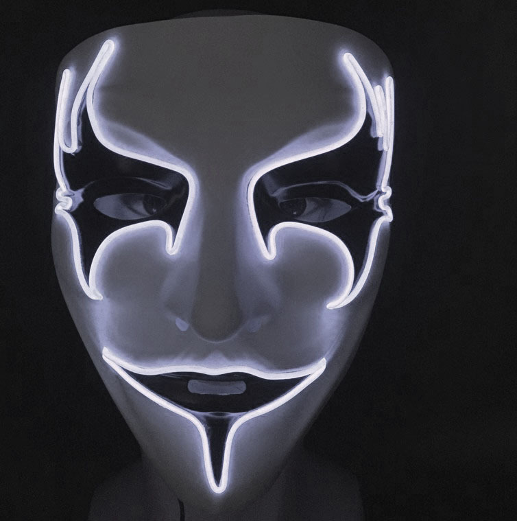 Halloween Glow mask PVC hand-painted bird's eye Ball V for vendetta mask flashing a cloud from the earth Halloween Glow mask PVC hand-painted bird's eye Ball V for vendetta mask flashing a cloud from the earth