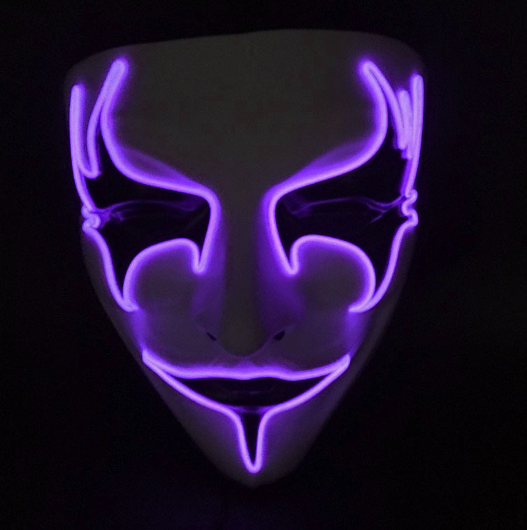 Halloween Glow mask PVC hand-painted bird's eye Ball V for vendetta mask flashing a cloud from the earth Halloween Glow mask PVC hand-painted bird's eye Ball V for vendetta mask flashing a cloud from the earth