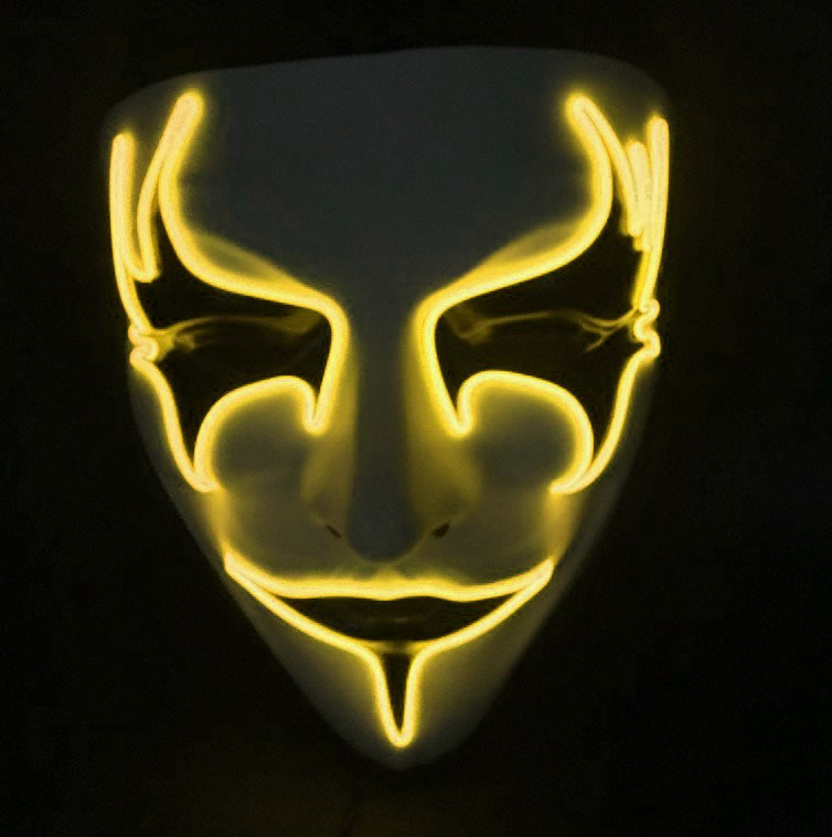 Halloween Glow mask PVC hand-painted bird's eye Ball V for vendetta mask flashing a cloud from the earth Halloween Glow mask PVC hand-painted bird's eye Ball V for vendetta mask flashing a cloud from the earth